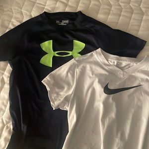 Under armour and Nike tshirts, boys